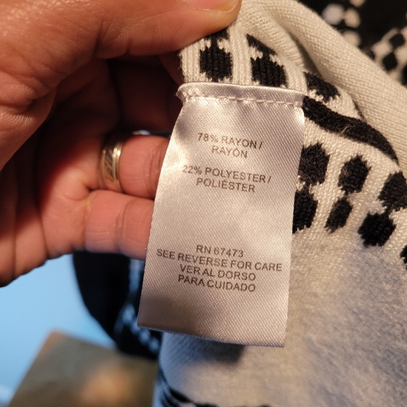 Danny & Nicole Black/White Stripe Sweater Dress Medium - Picture 4 of 4